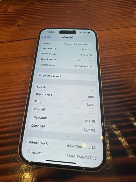 Iphone 15 rose/gold 128 Gb iiimpecabil