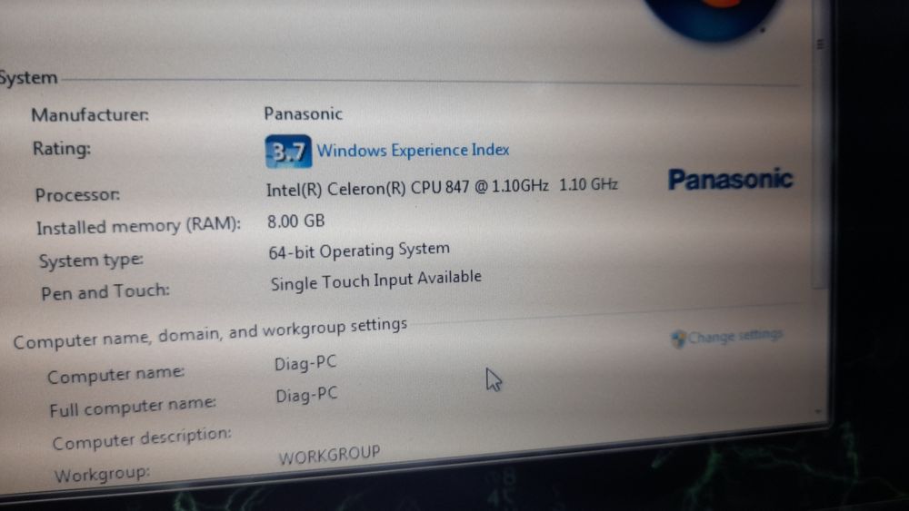 Tableta Panasonic CF-D1 procesor 1.1 (2 nuclee), 8 GB Ram