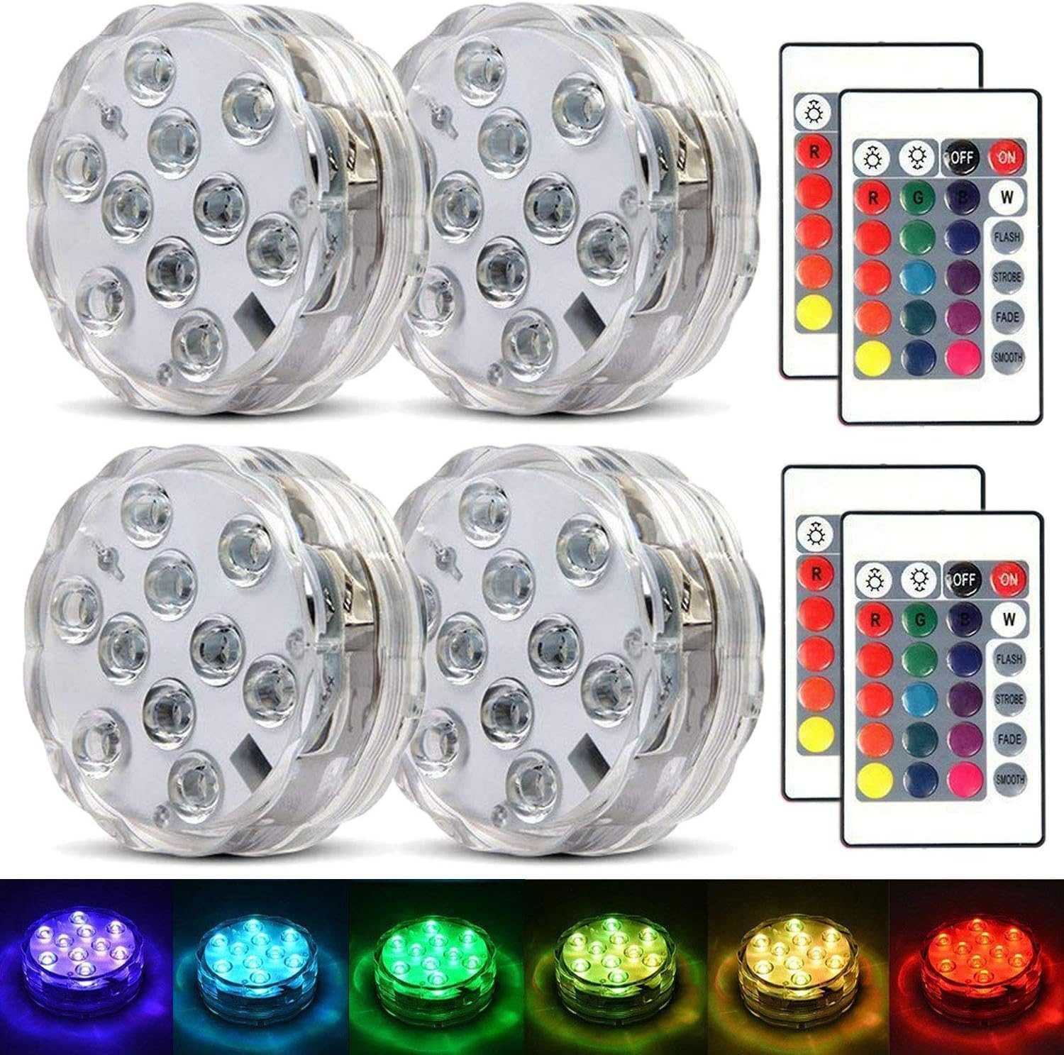 Lampi led submersibile cu telecomenzi individuale,16 culori,sigilat