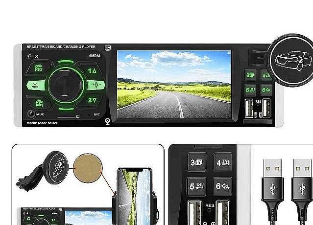 Мултимедия за кола с екран 4.1инча, TAKARA 4052AI, 1din, 4x45W