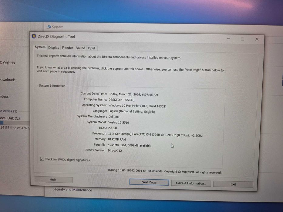 Dell Vostro 5510 i5-11320H, 500GB SSD, 8GB Ram, Factura & Garantie