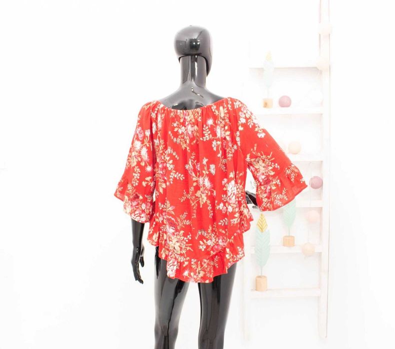 RALPH LAUREN Denim & Supply дамска бохемска блуза на цветя червена М