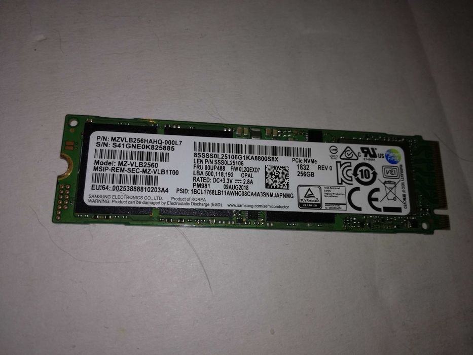 SSD NVMe SAMSUNG 981 256GB  M.2 2280 PCIe M2