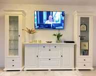 Set mobila din lemn masiv pentru living Mona 3, alb, clasic