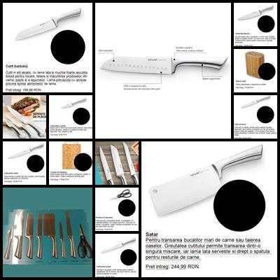 Set nou suport tocator bambus 7 cutite foarfeca Vivo Valleroy Boch