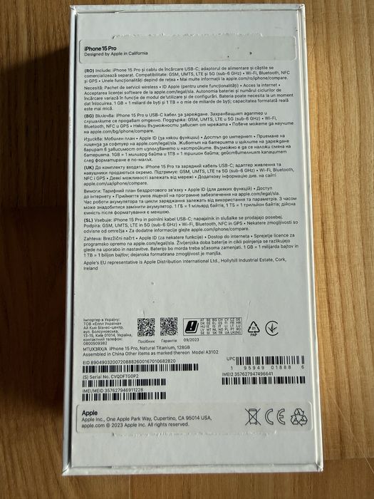 Iphone 15 pro Natural Titanium 128Gb