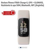 Bratara fitness Fitbit Charge 6, GPS + GLONASS, Rezistenta la apa 50M