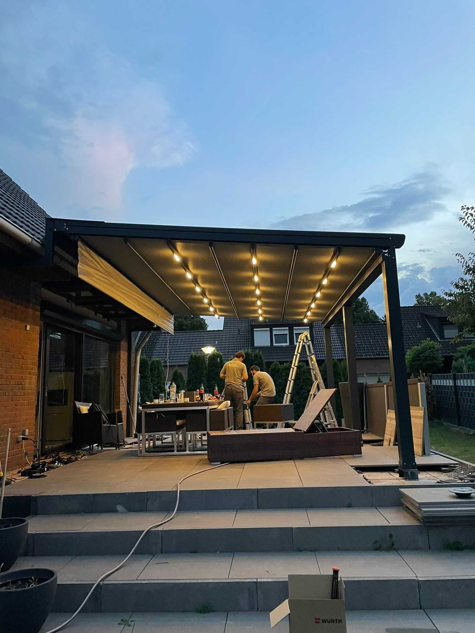 PERGOLA- bioclimatic, retractibil, STICLA- tip ghilotina, tip glisanta