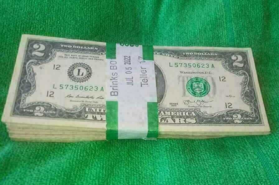 2$ 2 /2 долара/100 къса=200$ -пачка