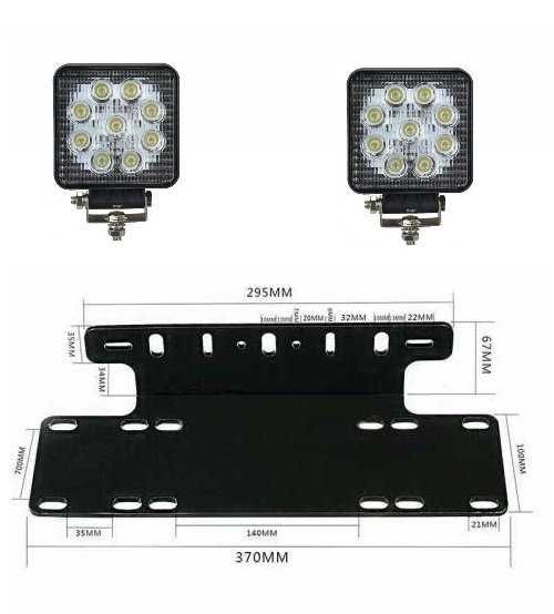 2 proiectoare led + suport numar