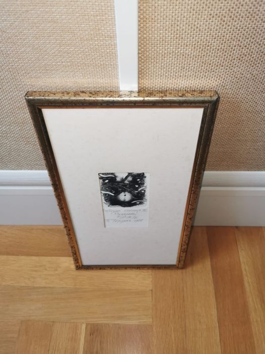 Картина офорт акварел 1988г автор Петър Терзиев известен починал 2бр.