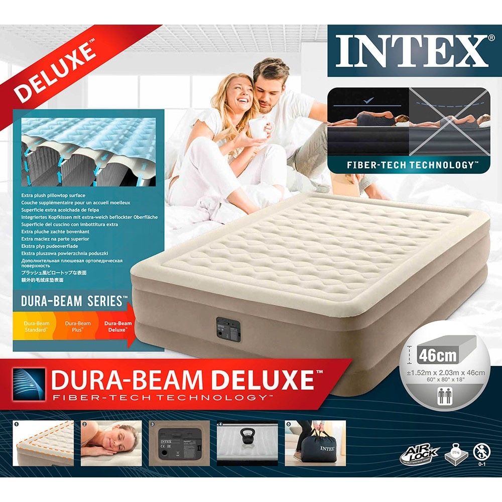 Надувная кровать двуспальная со встроенным насосом Intex 64428