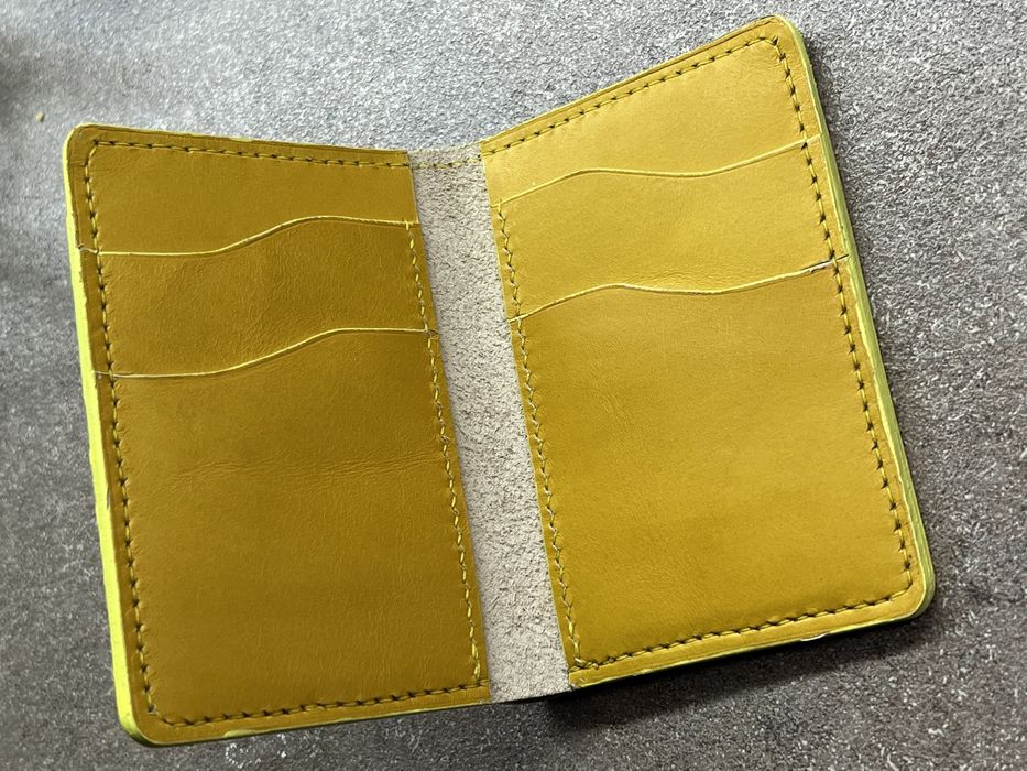 Vand portofel piele handmade rosu, galben