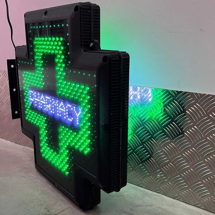 Firma LED Dinamica Cruce Farmacie Fata-verso Exterior, Jocuri lumini