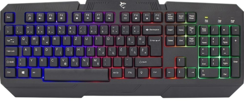 Tastatura Gaming cu fir White Shark DAKOTA, Full Layout US, 7 Taste An