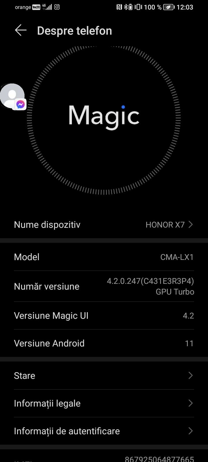 Vand honor x7 urgent