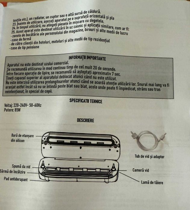 Vand aparat pentru vidat