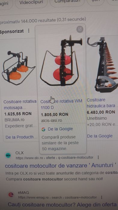 Cositoare rotativa cu 2 talere pe cuplă de putere  ruris etc