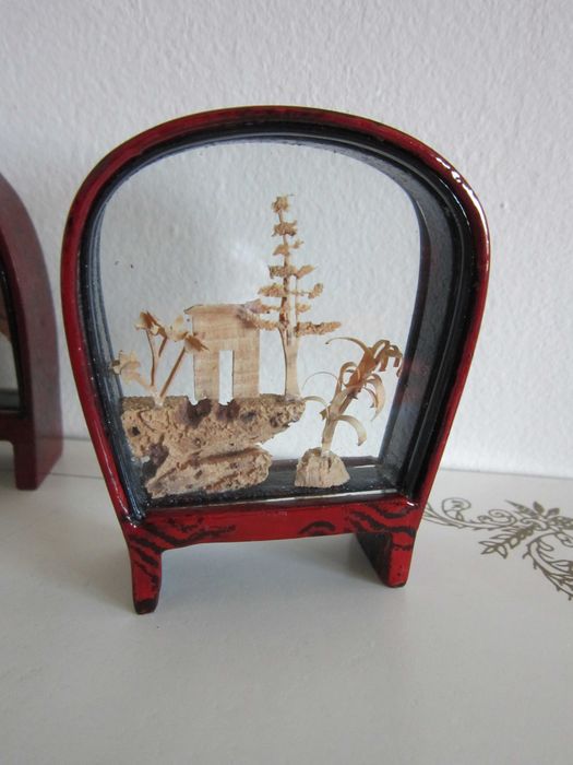 cadou rar cocori,rate mandarine,pagoda templu Diorama miniaturi 1960