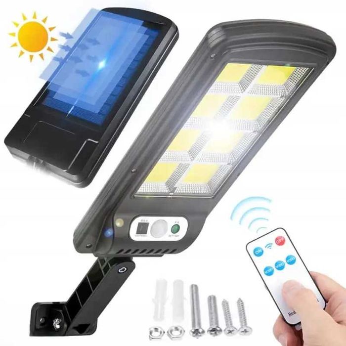 Lampa stradala si rezidentiala cu senzor de miscare/amurg, telecomanda
