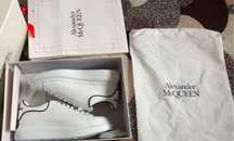 Adidasi Alexander Mcqueen alb/negru dungi piele naturala EXPOSY