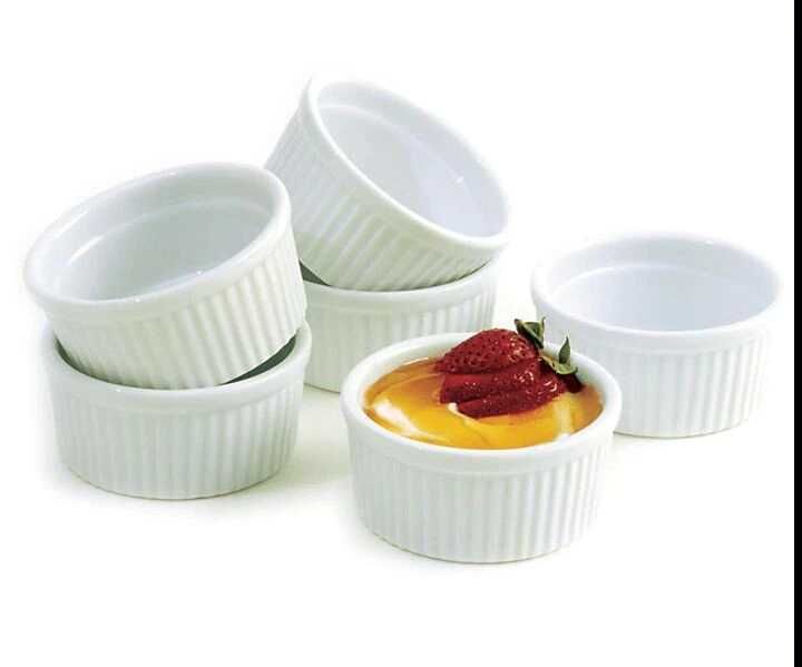 Комплект керамични 6 термо купички за суфле и крем карамел