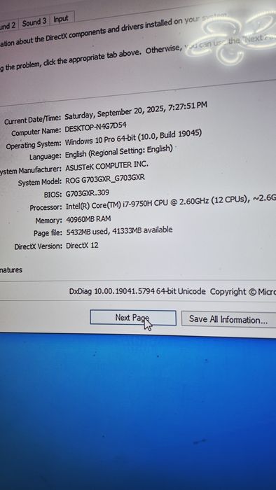 Laptop Gaming ASUS ROG G703GXR i7-9750H ram 40gb rtx 2080