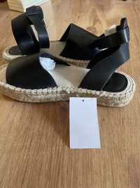 Sandale h&m, 38, negru, nou cu eticheta