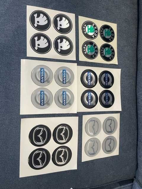 Стикери Емблеми за Капачки Джанти Тасове Лепенки MAZDA VOLVO SKODA 6см