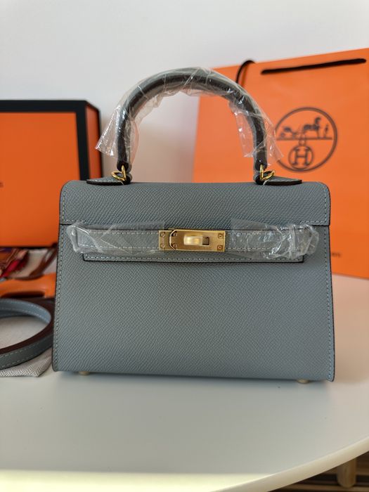 Geanta Hermes Kelly 19cm Light Blue