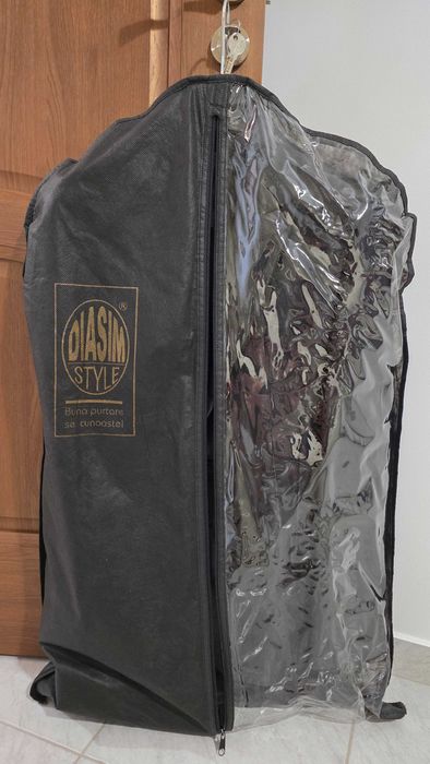 Costum Diasim barbati negru lucios (sacou + pantaloni) marimea 46