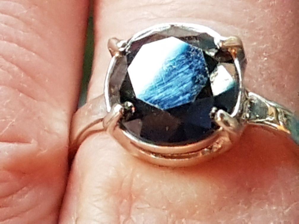 Сребърен  пръстен с черен диамант 4.50 кт. СЕРТИФИКАТ