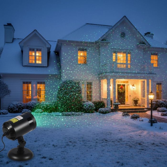 Лазерен прожектор за двор и фасада с 9 режима на светлина