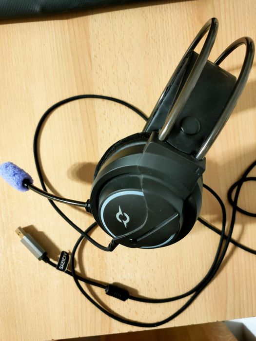 Casti Gaming AQIRYS Cygnus, USB, 7.1 surround, negru