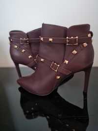 Botine dama bordo, elegante