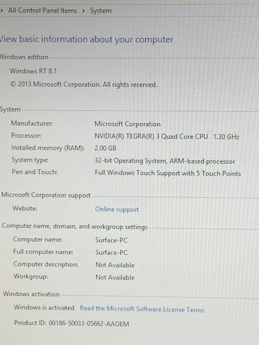 Microsoft Surface RT 64gb