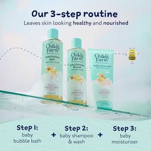 Нов Нежен комплект за баня Childs Farm 3 части за бебе Пяна гел лосион
