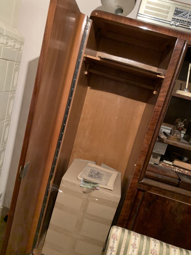 Set mobila lemn furniruit - anii 50 - birou dulap