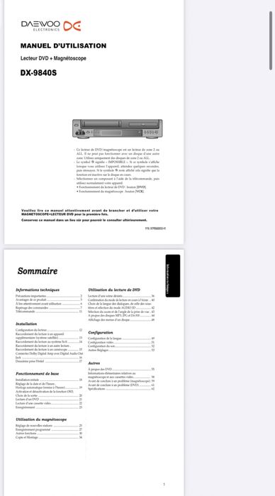 Deawoo DX 9840X Video/DVD/Video CD/CO/MP3