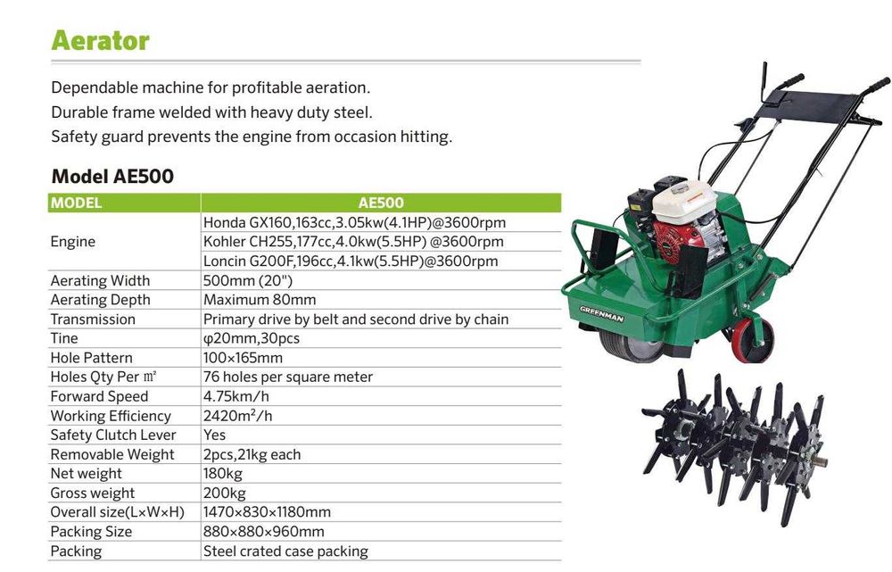 Aerator gazon cu carotare