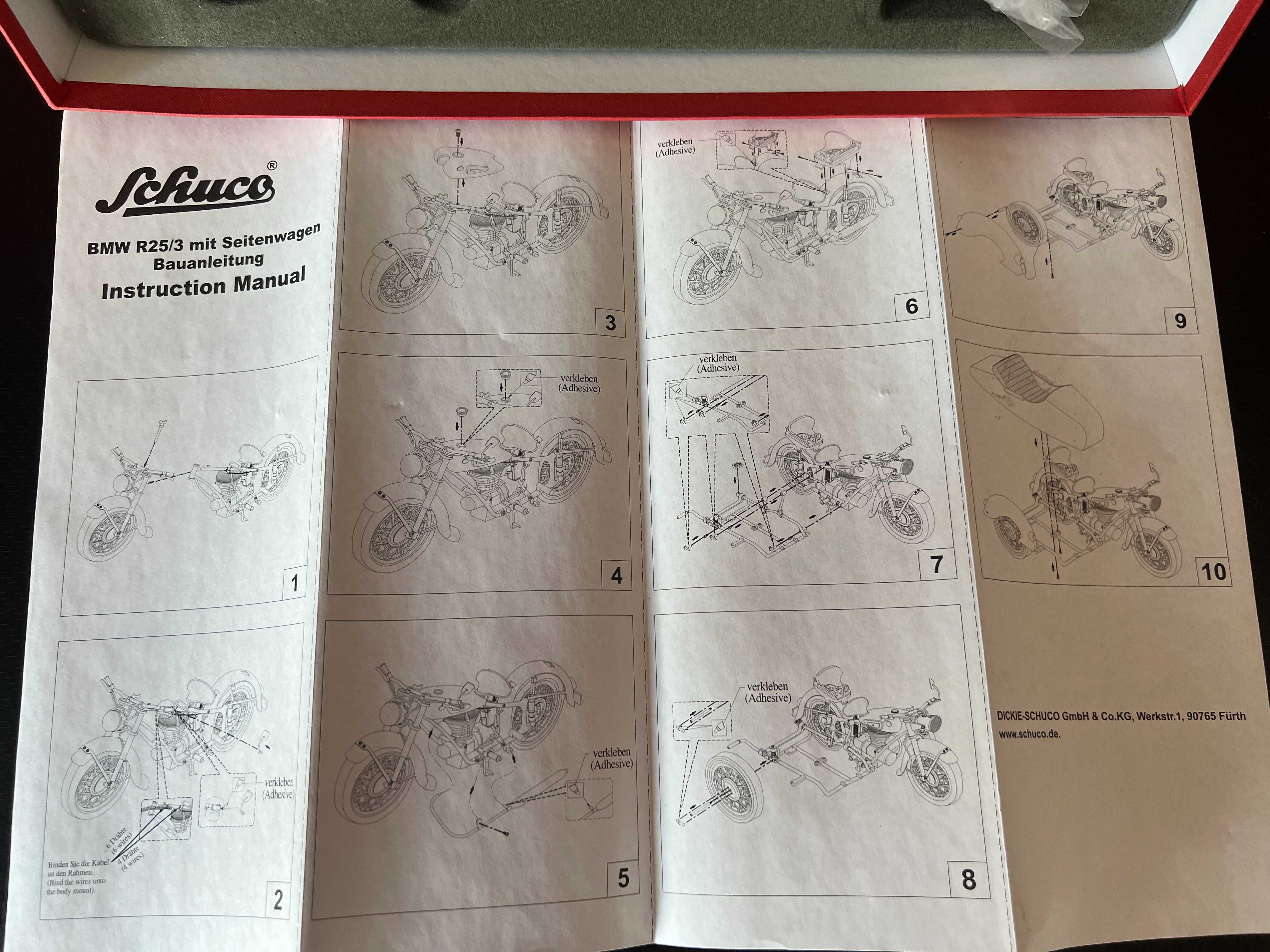 Jucarie Colectie Schuco 1/10 Motocicleta Cu Atas BMW R25/3