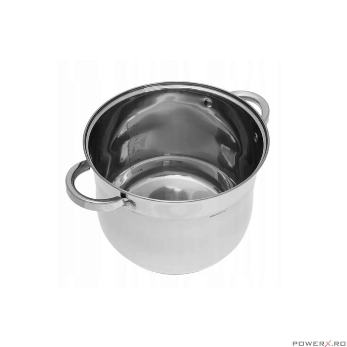 Oala din inox cu capac din sticla, 24cm,Fund termic multistrat, 8.6l