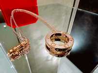 CARTIER Love Rose Gold Large Paved Diamonds Pendant Дамскo Колие