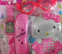 Детский набор Hello Kitty,телефон,очки и часы