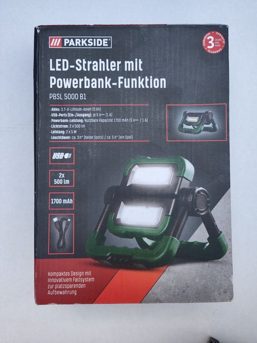 Reflector  lampa lucru proiector PARKSIDE PBSL 5000 B1  cu LED ac