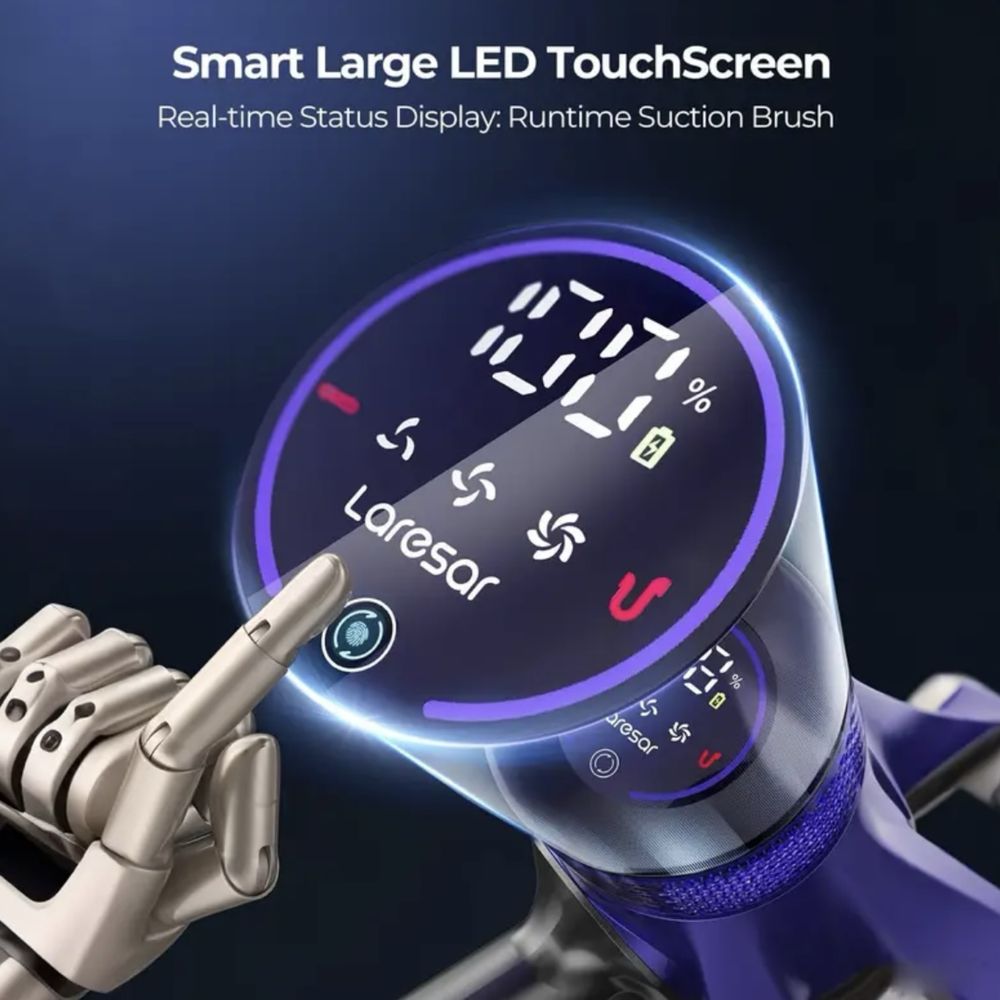 Вертикална Безжична Прахосмукачка Laresar V7 55000Pa LED 60 Мин Работа