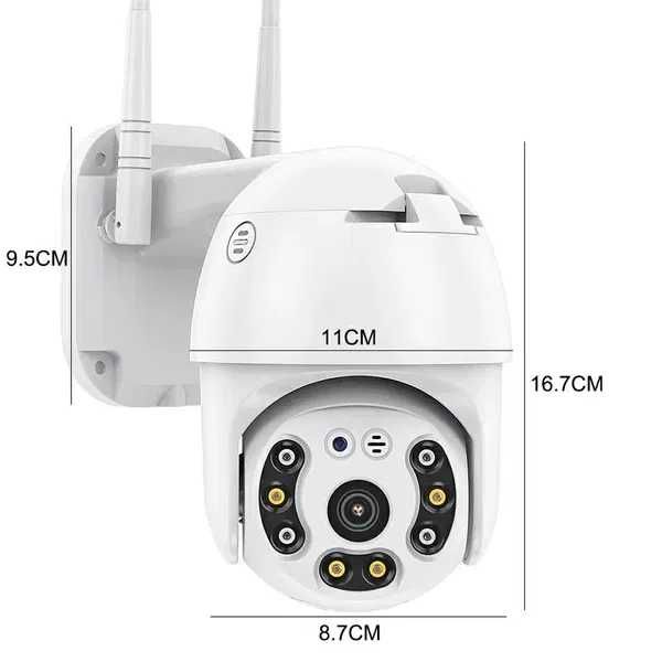 Безжична външна въртяща с 2 антени WIFI Full HD IP camera камера 5MP