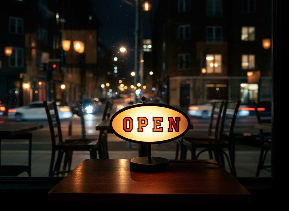 Ретро лампа знак Retro OPEN/CLOSE U.S.A., NOS, двустранна