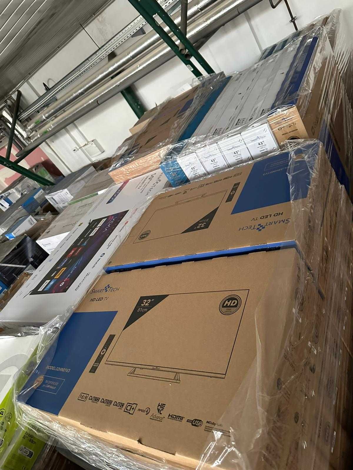 Paleti cu TELEVIZOARE 511 bucati, paleti targ, amazon, tv ieftine