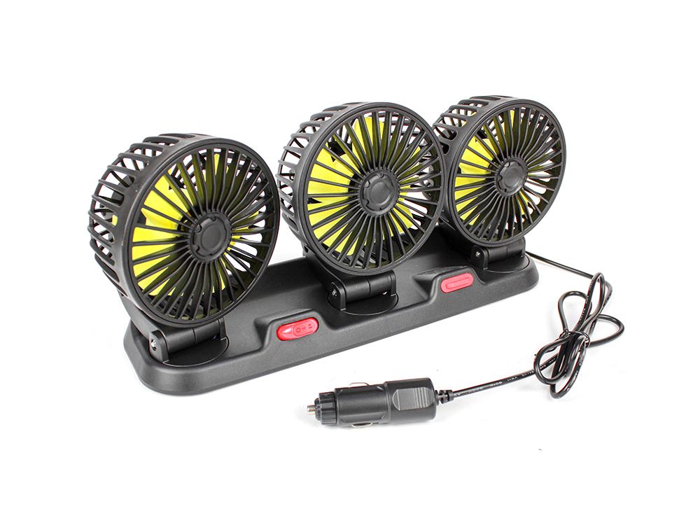 Троен Вентилатор с 2 степени – 10см – 12V 360°
